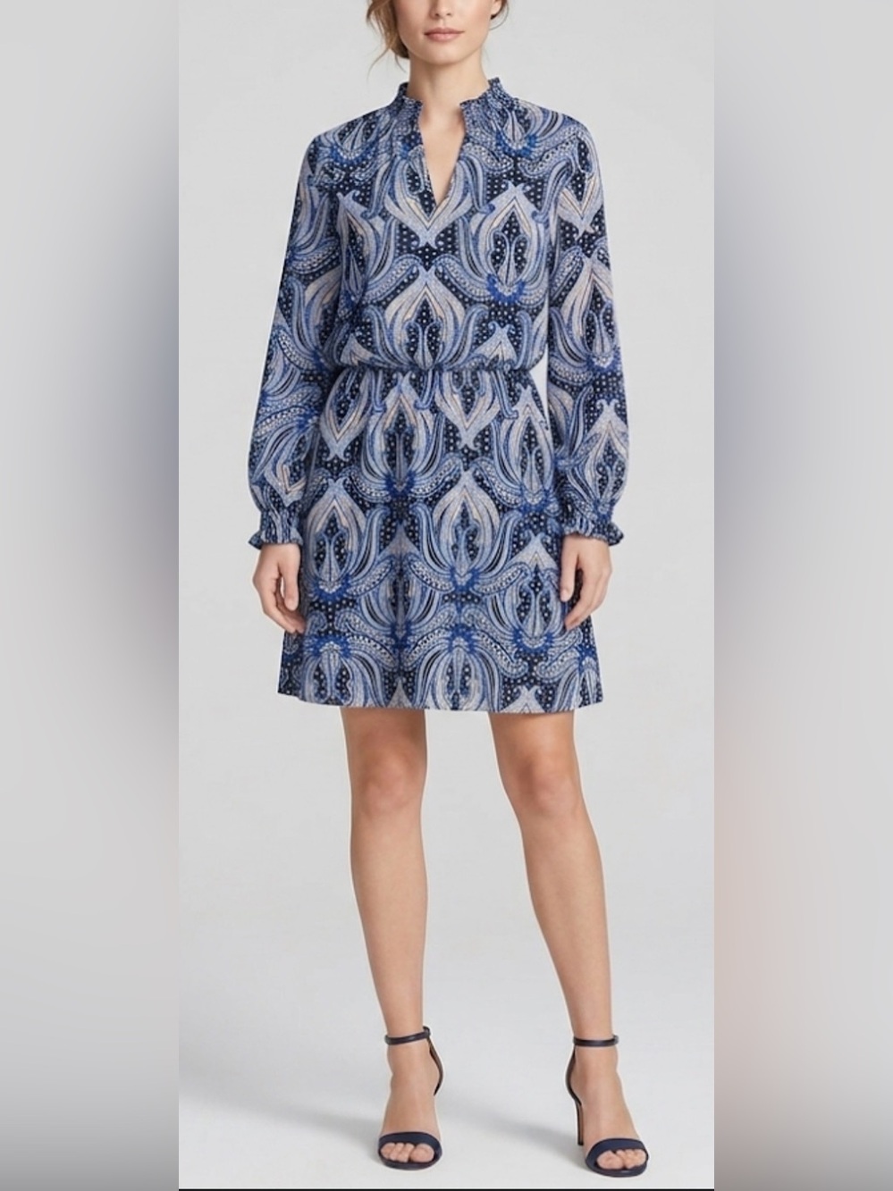 White House Black Market Paisley Chiffon Dress, Size XXS